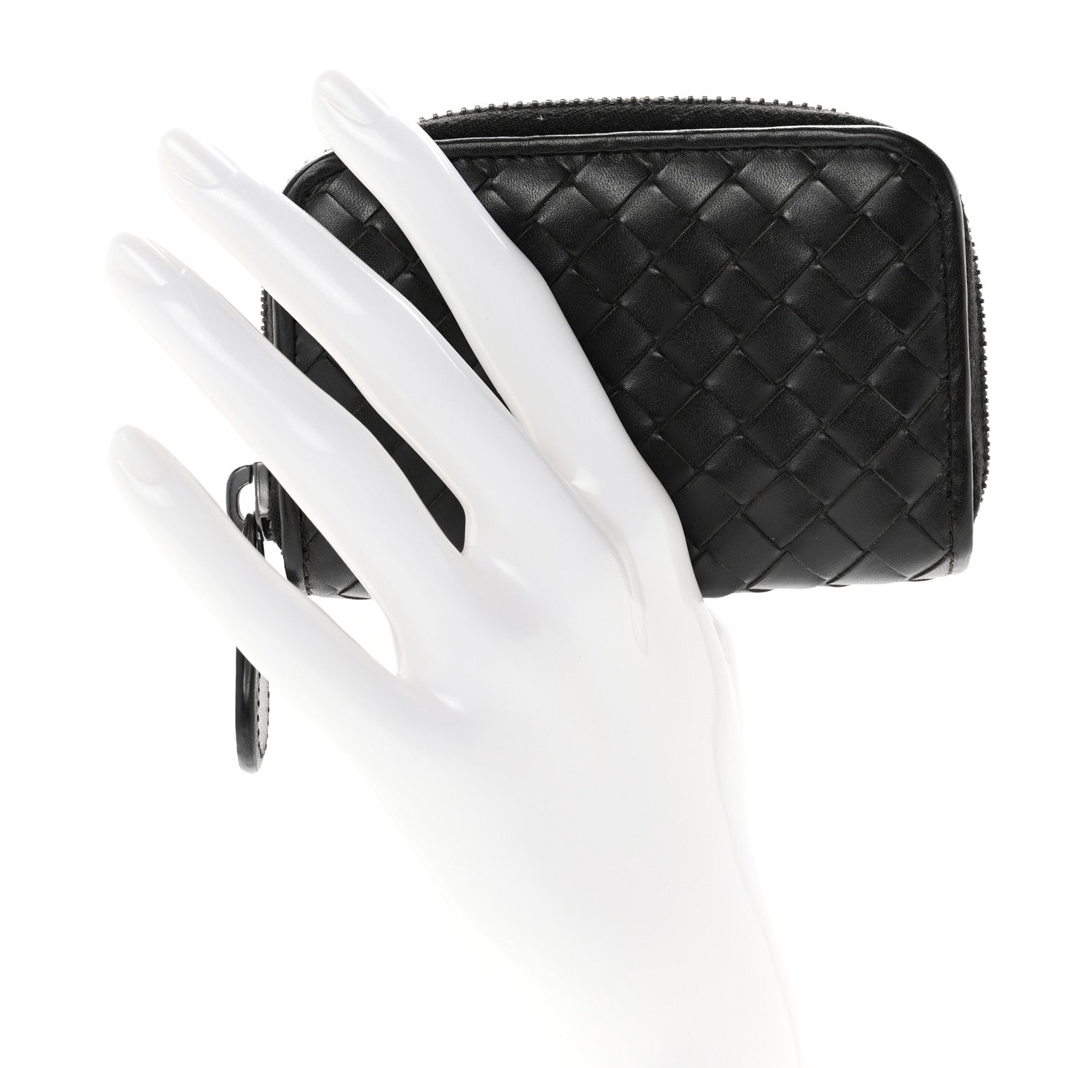 Bottega Veneta Nappa Intrecciato Zip Around Coin Purse Ebano 2 of 8