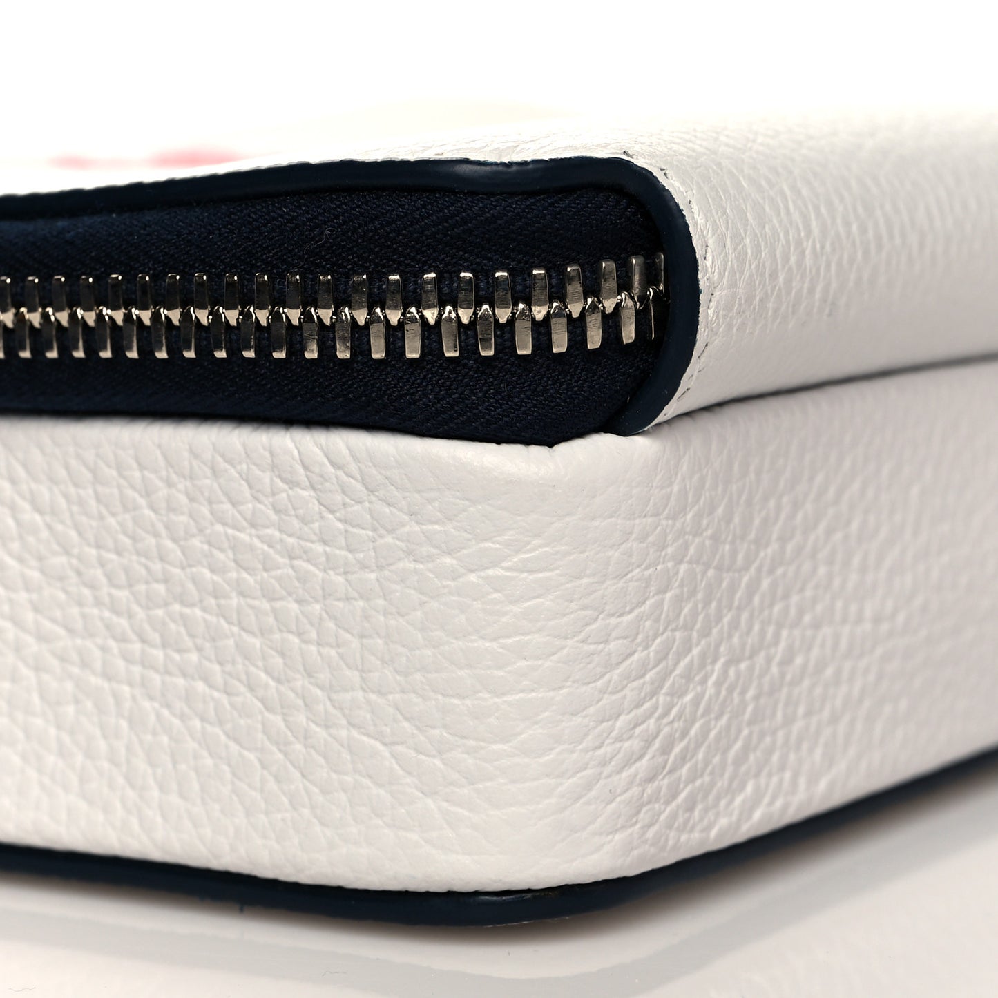 X SHAWN STUSSY Grained Calfskin Double Zip Crossbody Pouch White