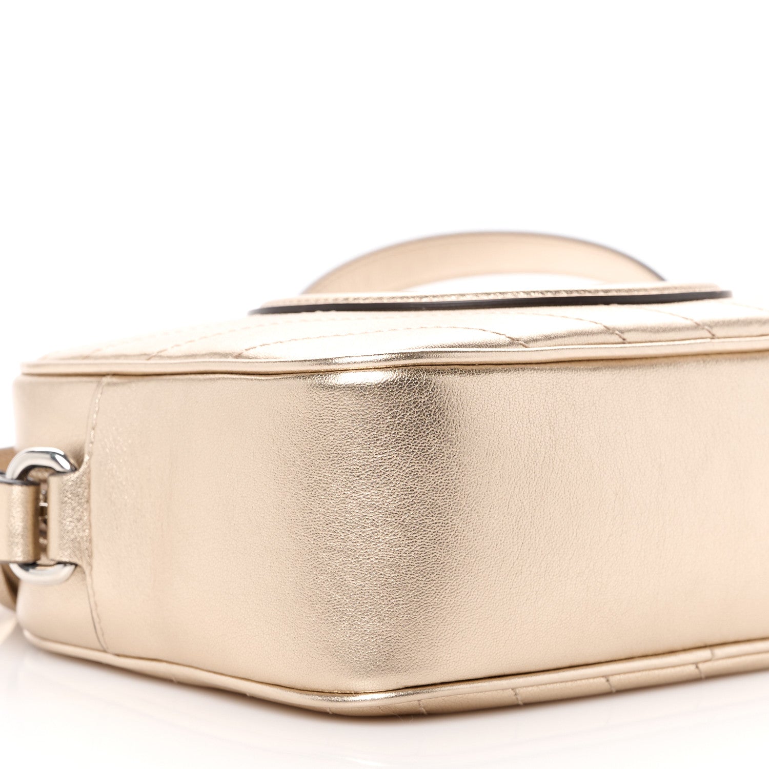 Gucci Metallic Sakai Be Green Calfskin Diagonal Stitched Small Blondie Shoulder Bag Golden Beige 11 of 13