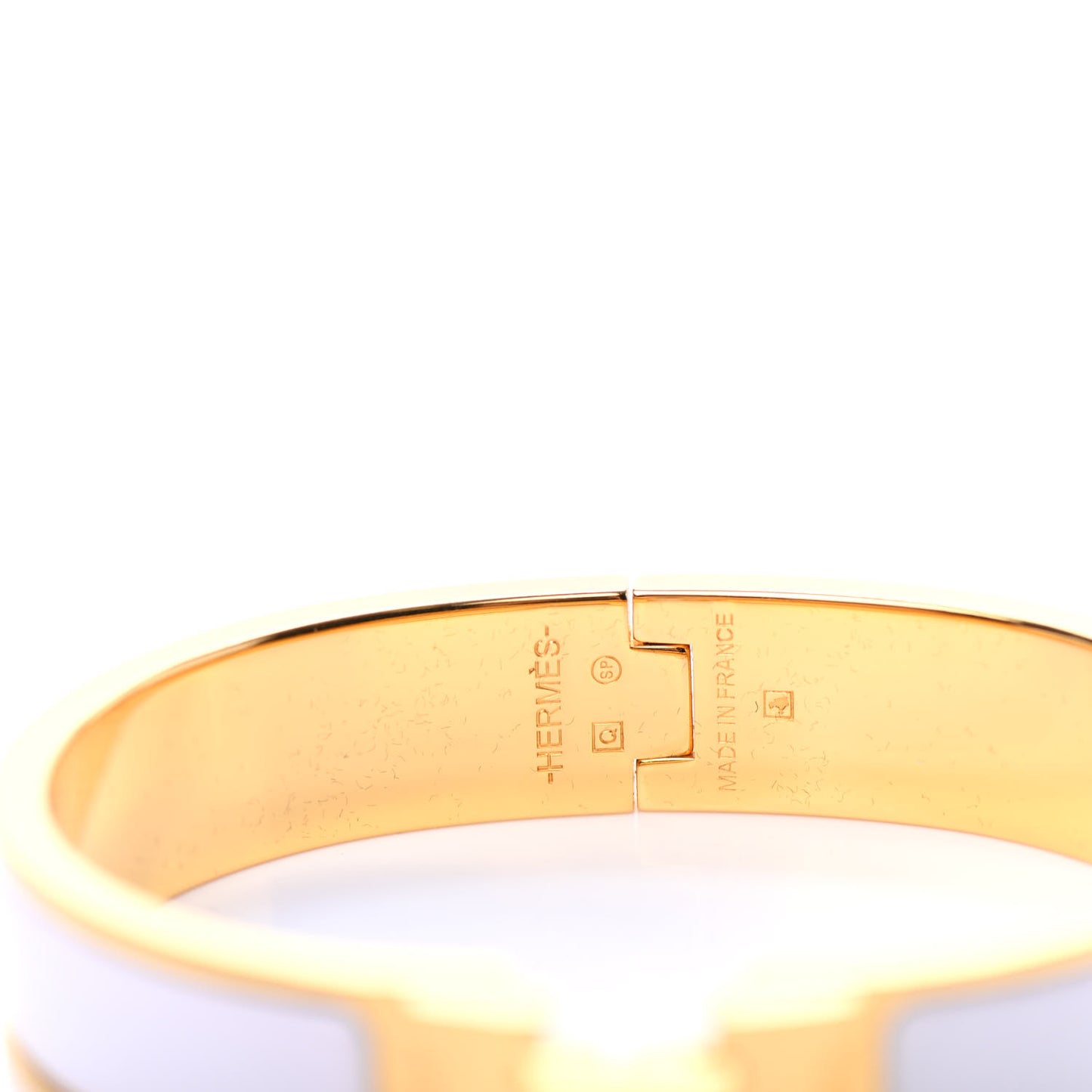 Enamel Narrow Clic Clac H Bracelet PM White