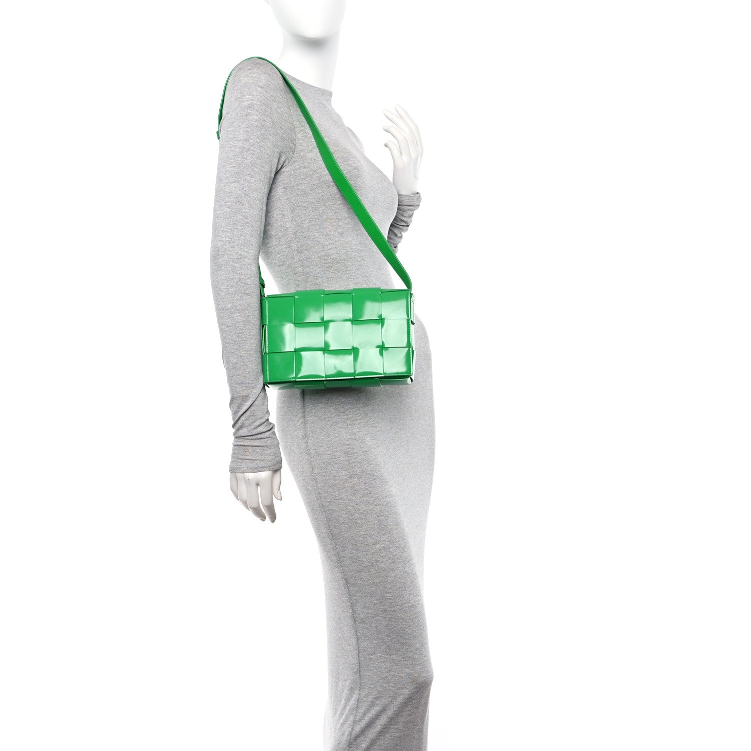 Bottega Veneta Patent Maxi Intrecciato Cassette Crossbody Bag Parakeet 2 of 11