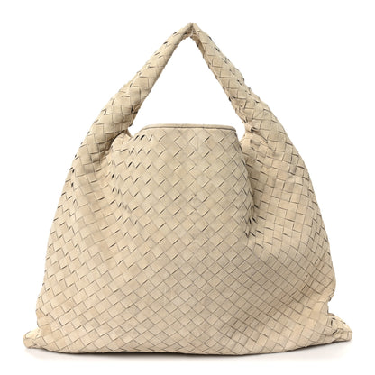 Bottega Veneta Suede Intrecciato Large Hop Ecru 1 of 9