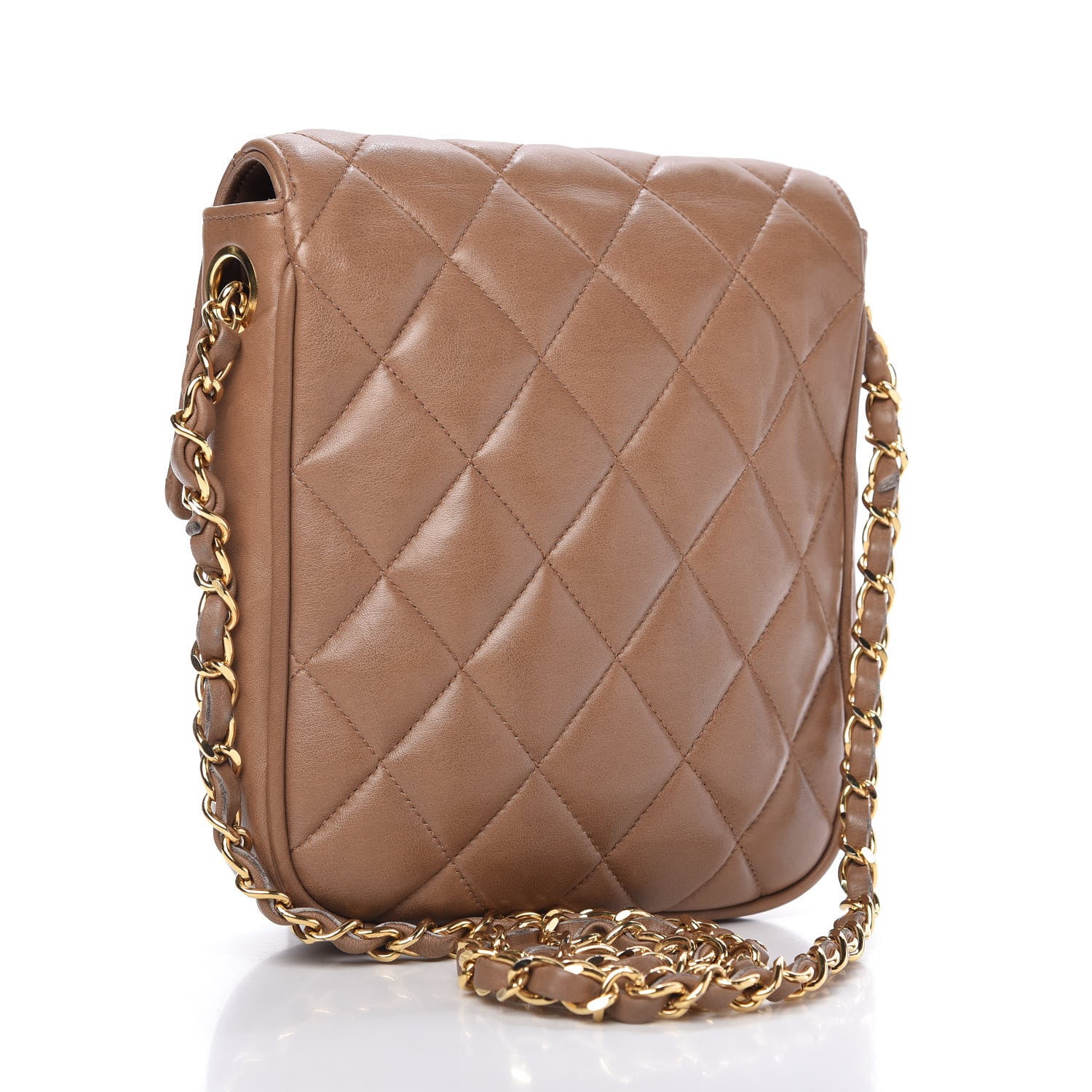 Chanel Lambskin Quilted Flap Camera Case Brown 3 of 11