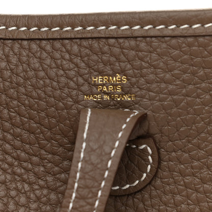 Hermes Taurillon Clemence Amazone Evelyne TPM Etoupe Bleu Indigo 5 of 10