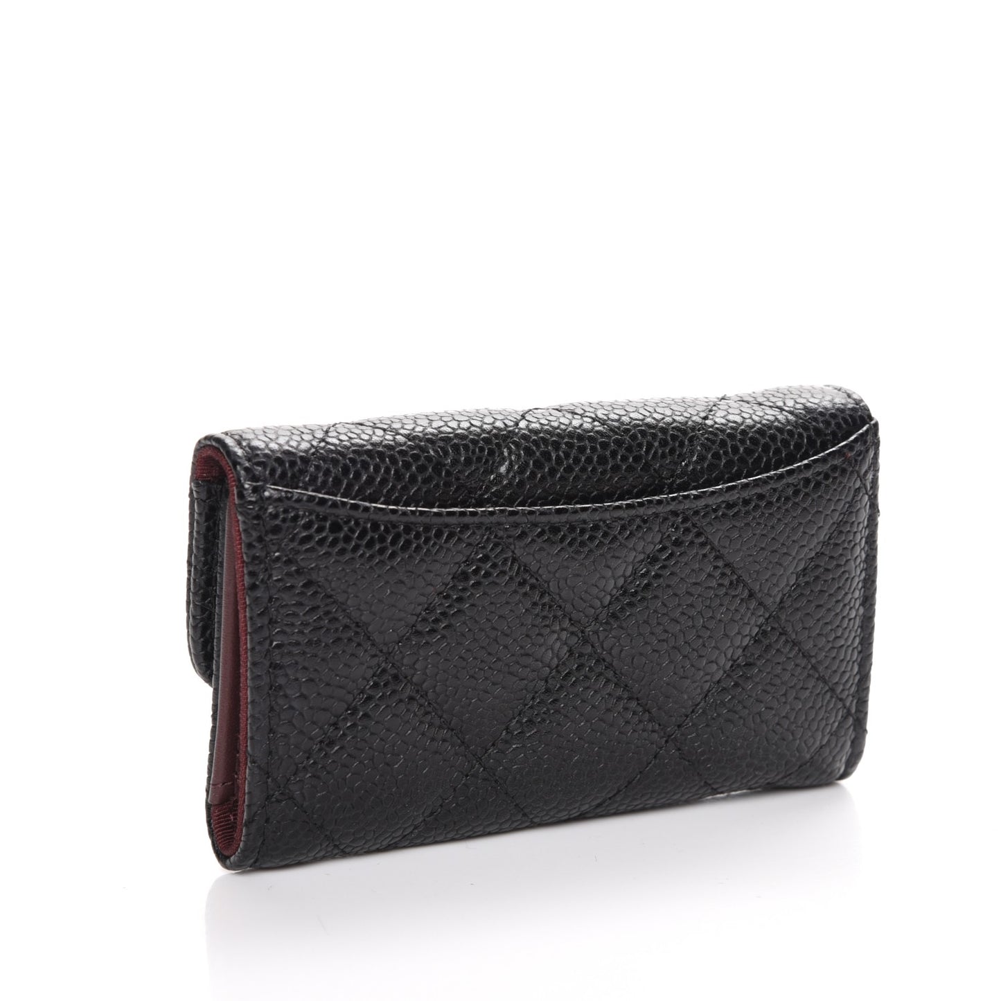 Caviar Quilted 6 Key Holder Black