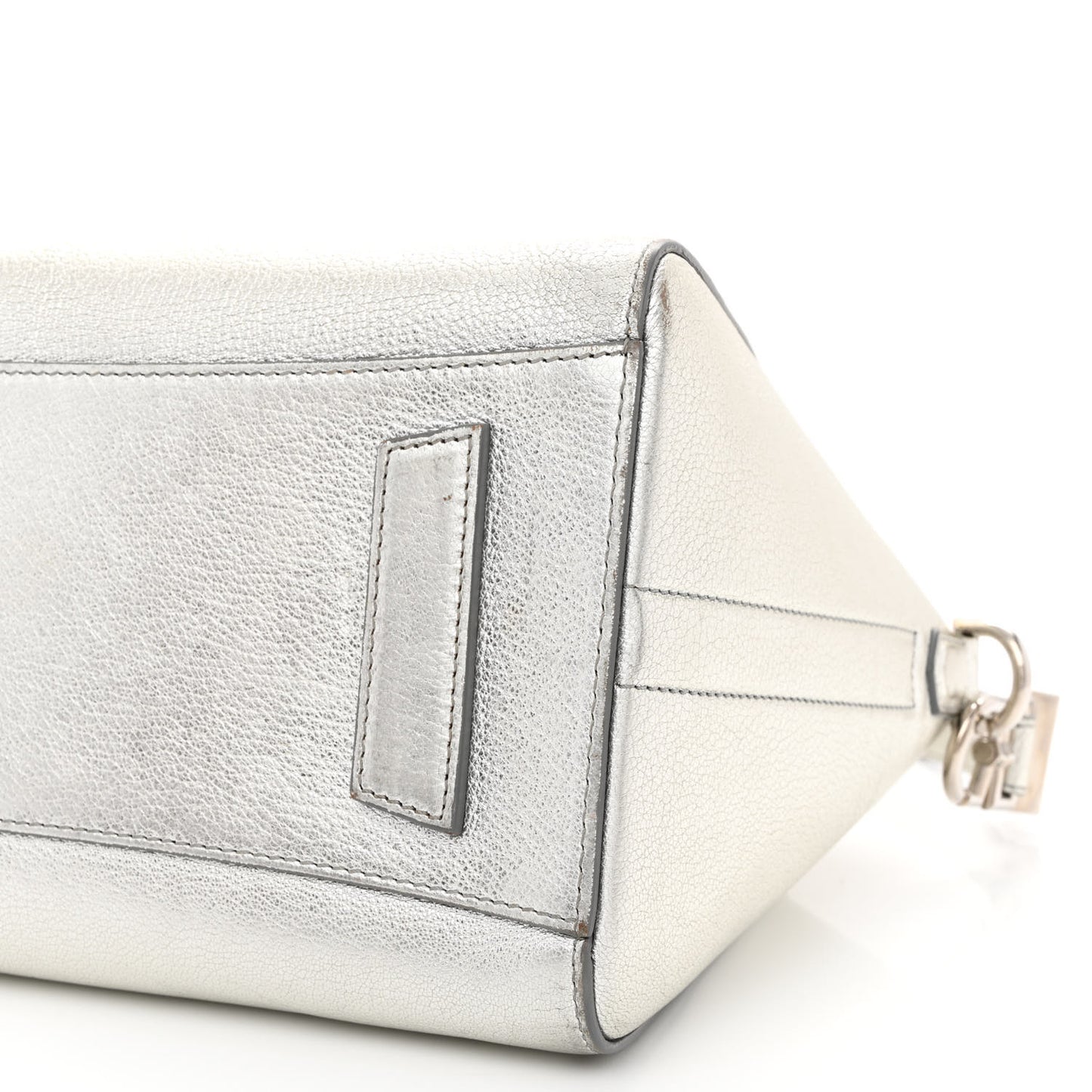 Metallic Sugar Goatskin Small Antigona Silver