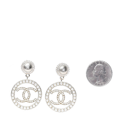 Chanel Pearl CC Drop Earrings Light Gold 2 of 5
