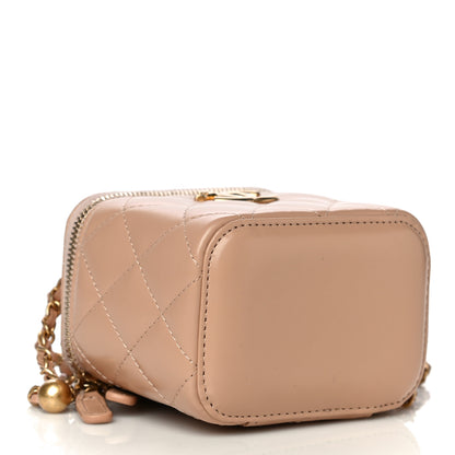 Chanel Calfskin Quilted Mini Perfect Fit Vanity Case With Chain Beige 4 of 14