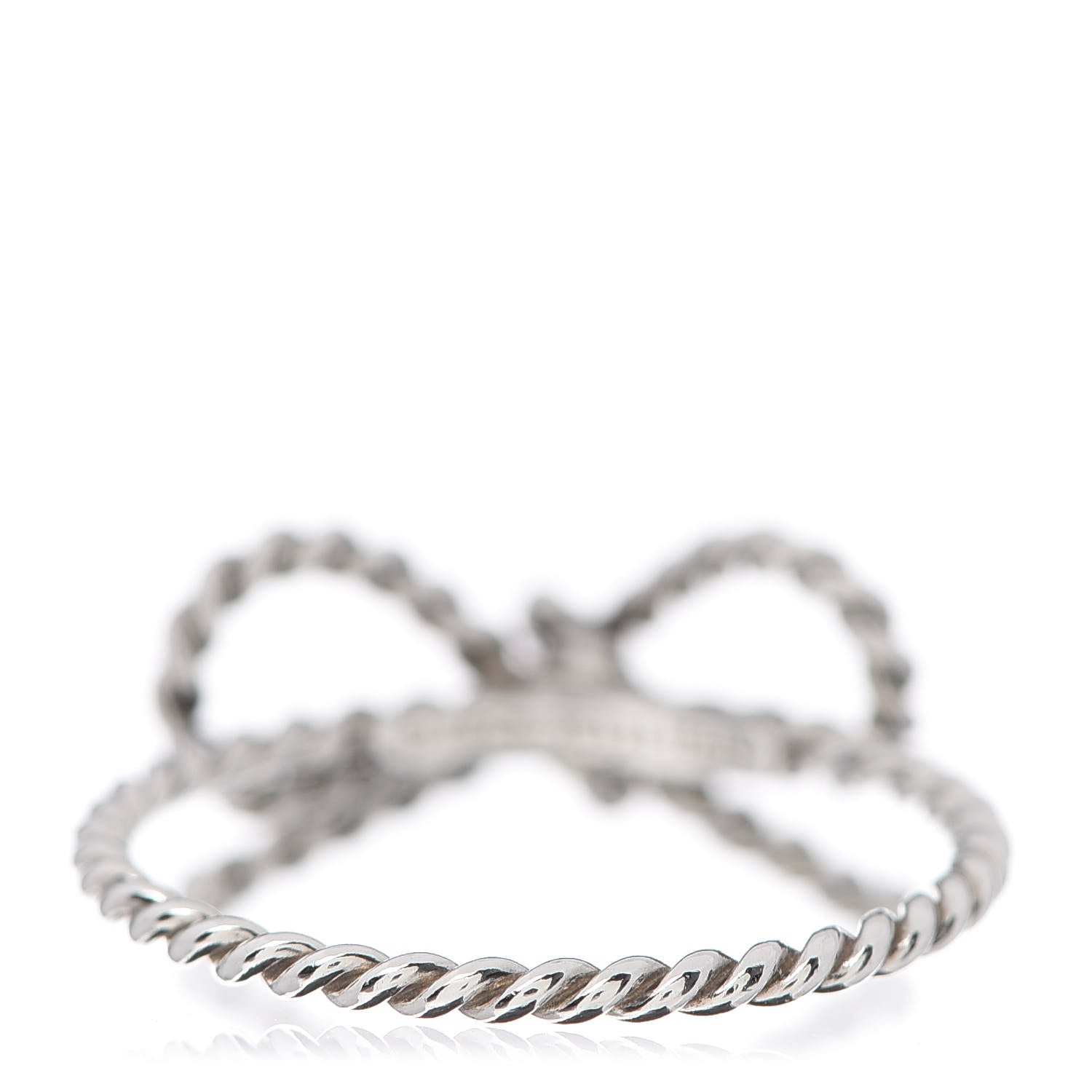 Tiffany Sterling Silver Textured Twist Bow Ring 54 7 3 of 4