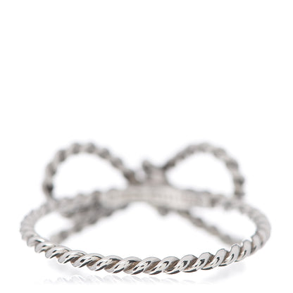 Tiffany Sterling Silver Textured Twist Bow Ring 54 7 3 of 4