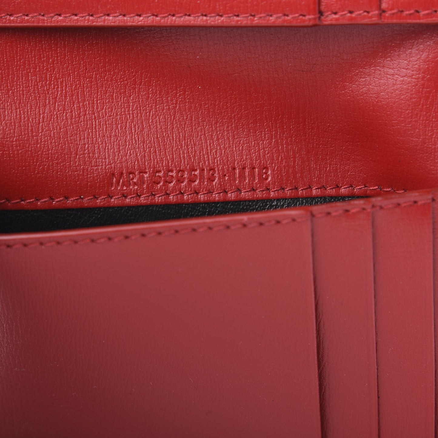 Calfskin Fragments Flap Wallet Red