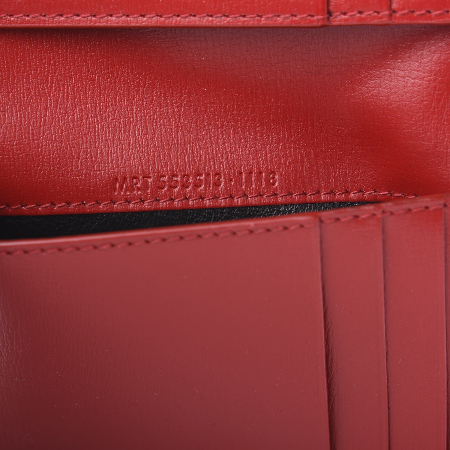 Saint Laurent Calfskin Fragments Flap Wallet Red 7 of 8