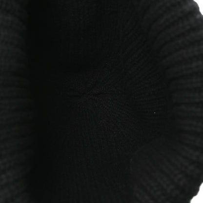 Chanel Wool Cashmere CC Beanie Hat Light Black White 5 of 6