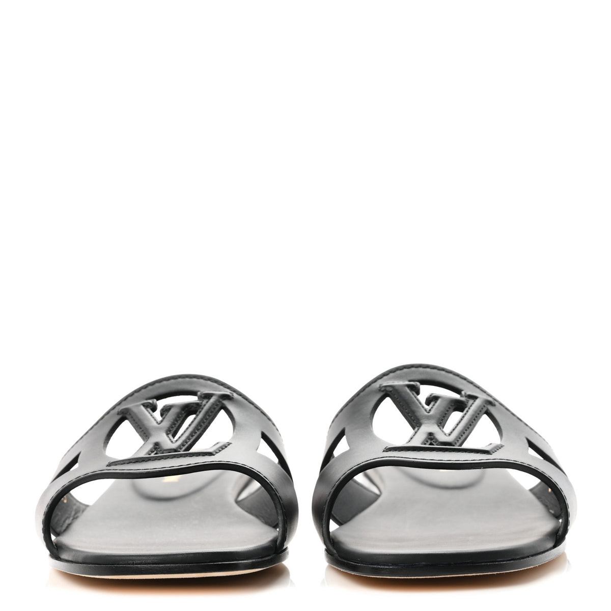 Louis Vuitton Calfskin LV Isola Flat Sandals 38 Black 3 of 9