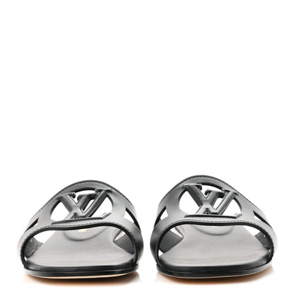 Louis Vuitton Calfskin LV Isola Flat Sandals 38 Black 3 of 9