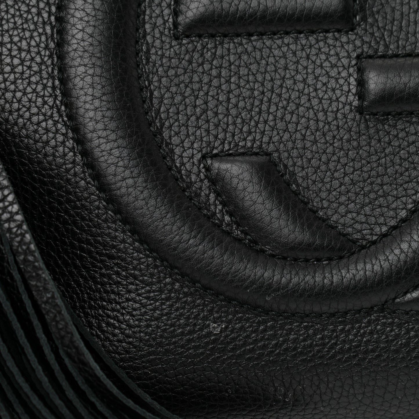 Pebbled Calfskin Medium Soho Chain Shoulder Bag Black