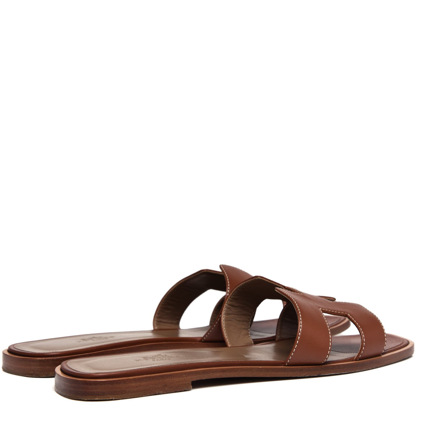 Hermes Box Calfskin Oran Sandals 39 Gold 4 of 10