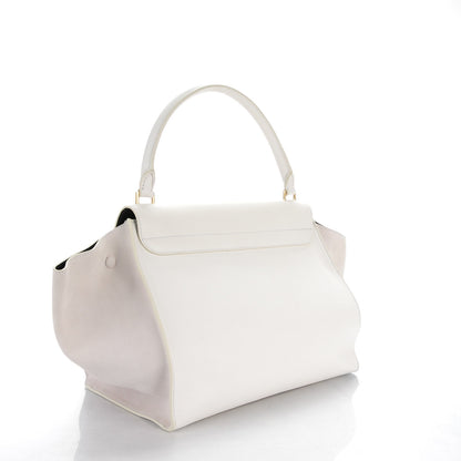 Celine Smooth Calfskin Suede Large Trapeze White 3 of 8