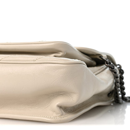 Saint Laurent Crinkled Calfskin Matelasse Monogram Medium Niki Chain Satchel Crema Soft 10 of 12