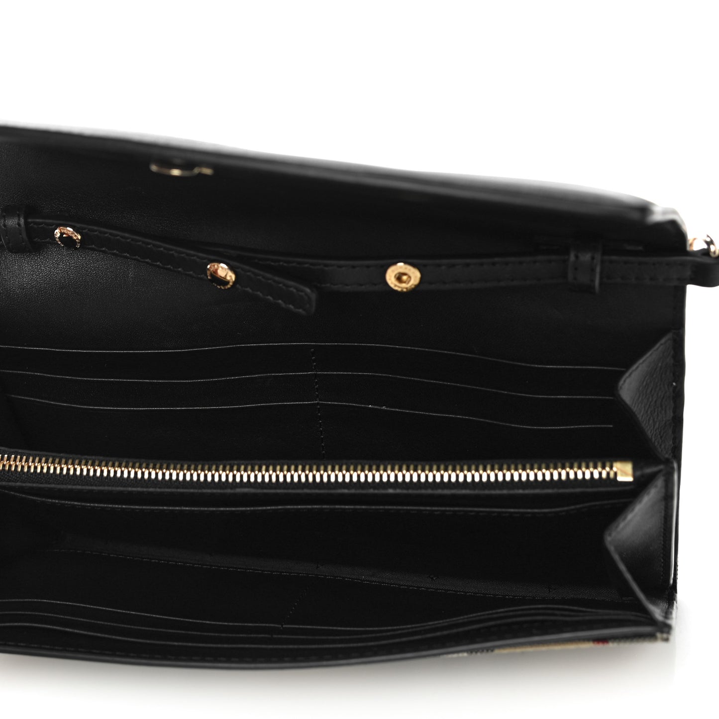 Calfskin House Check Henley Wallet On Chain Black
