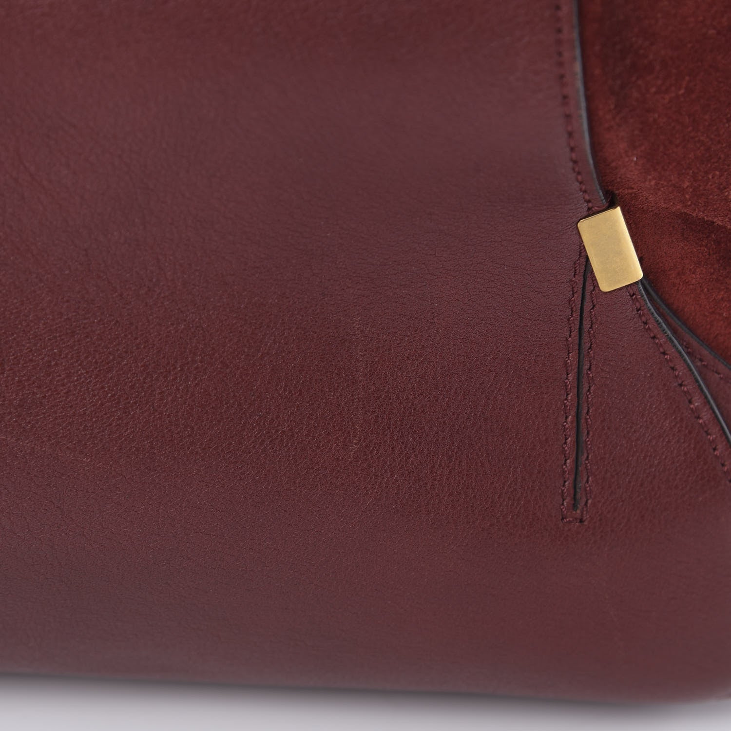 Chloe Grained Calfskin Suede Satchel Red 13 of 18