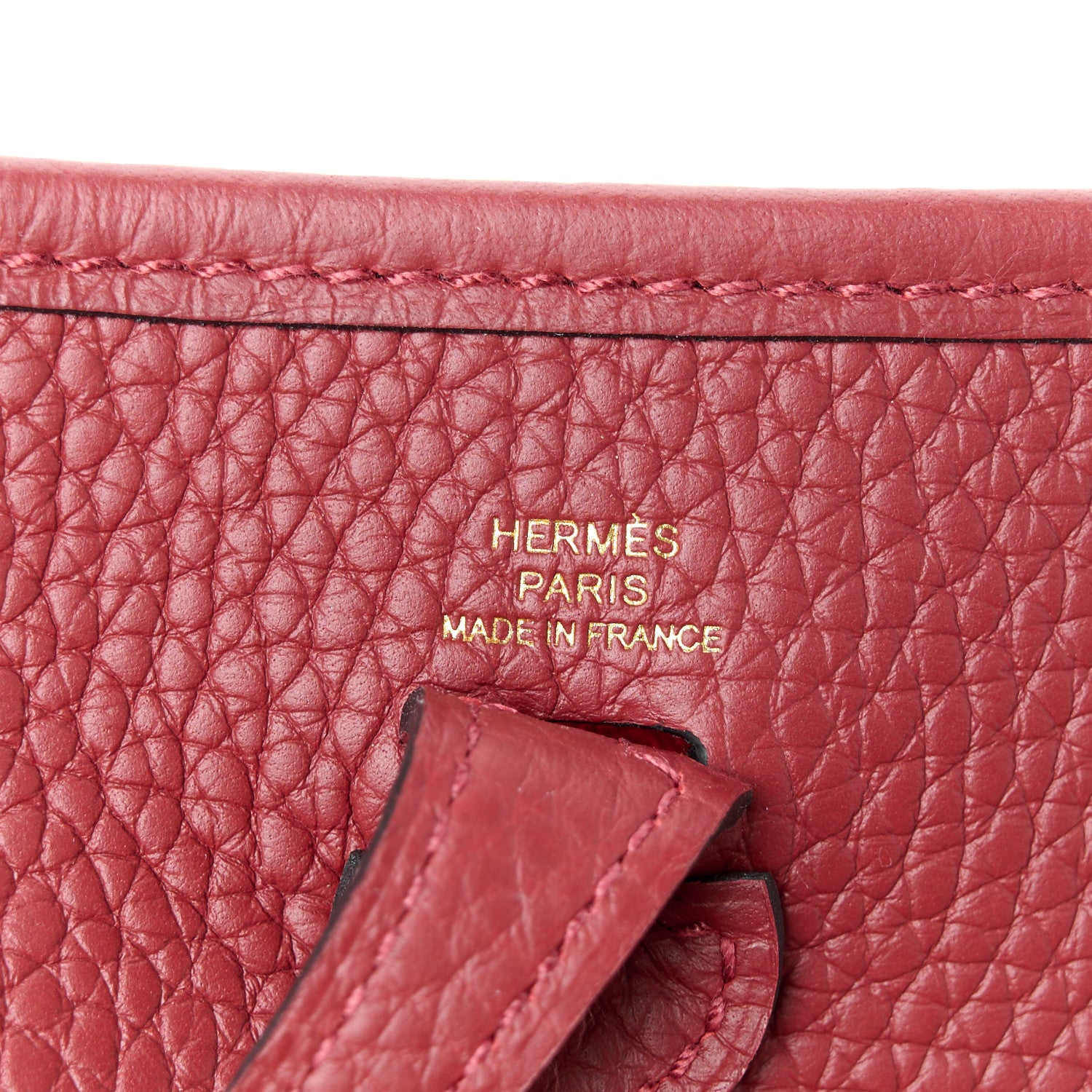 Hermes Taurillon Clemence Evelyne TPM Rouge H 6 of 11