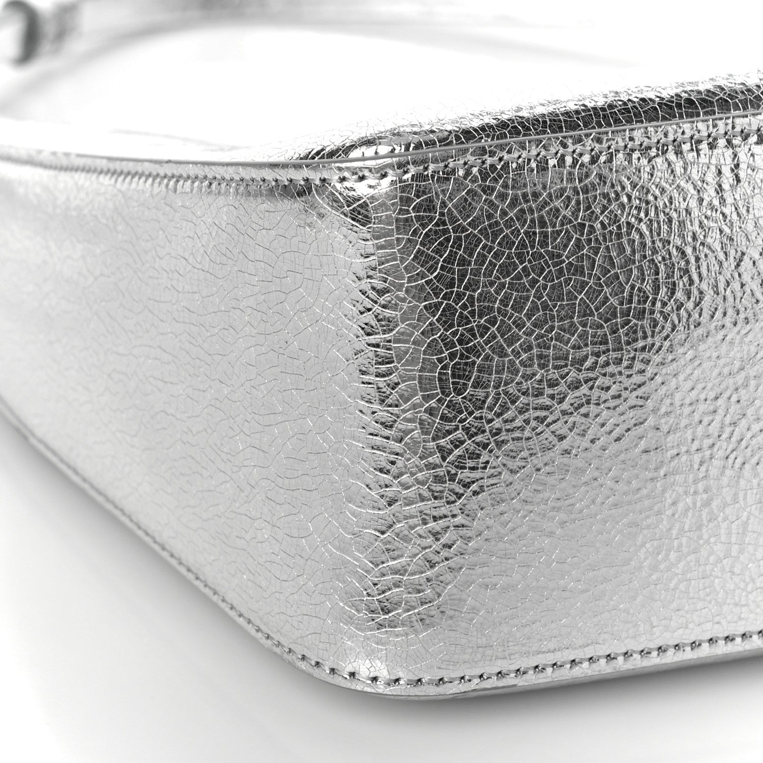 Givenchy Metallic Lambskin Small Moon Cut Out Shoulder Bag Silvery 6 of 7