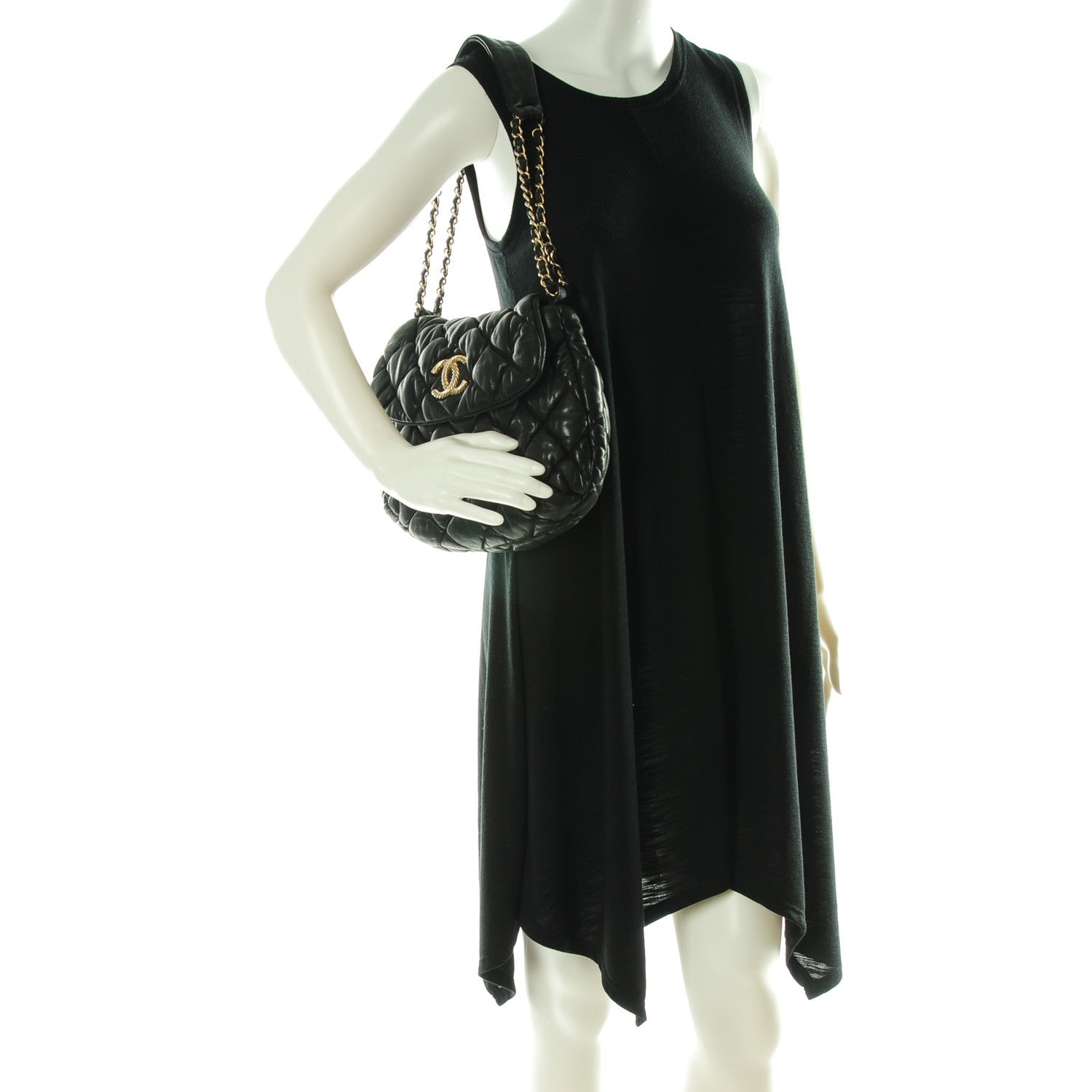 Chanel Lambskin Bubble Quilt Flap Black 2 of 7