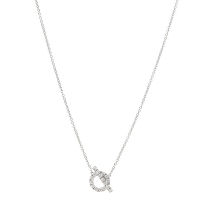 Hermes 18K White Gold Diamond Finesse Pendant Necklace 1 of 5