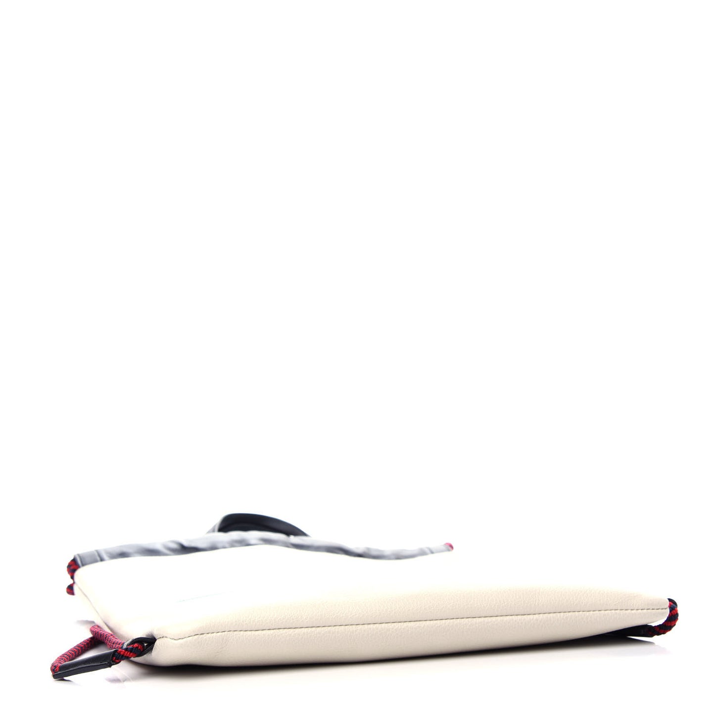 Calfskin Logo Drawstring Backpack Mystic White