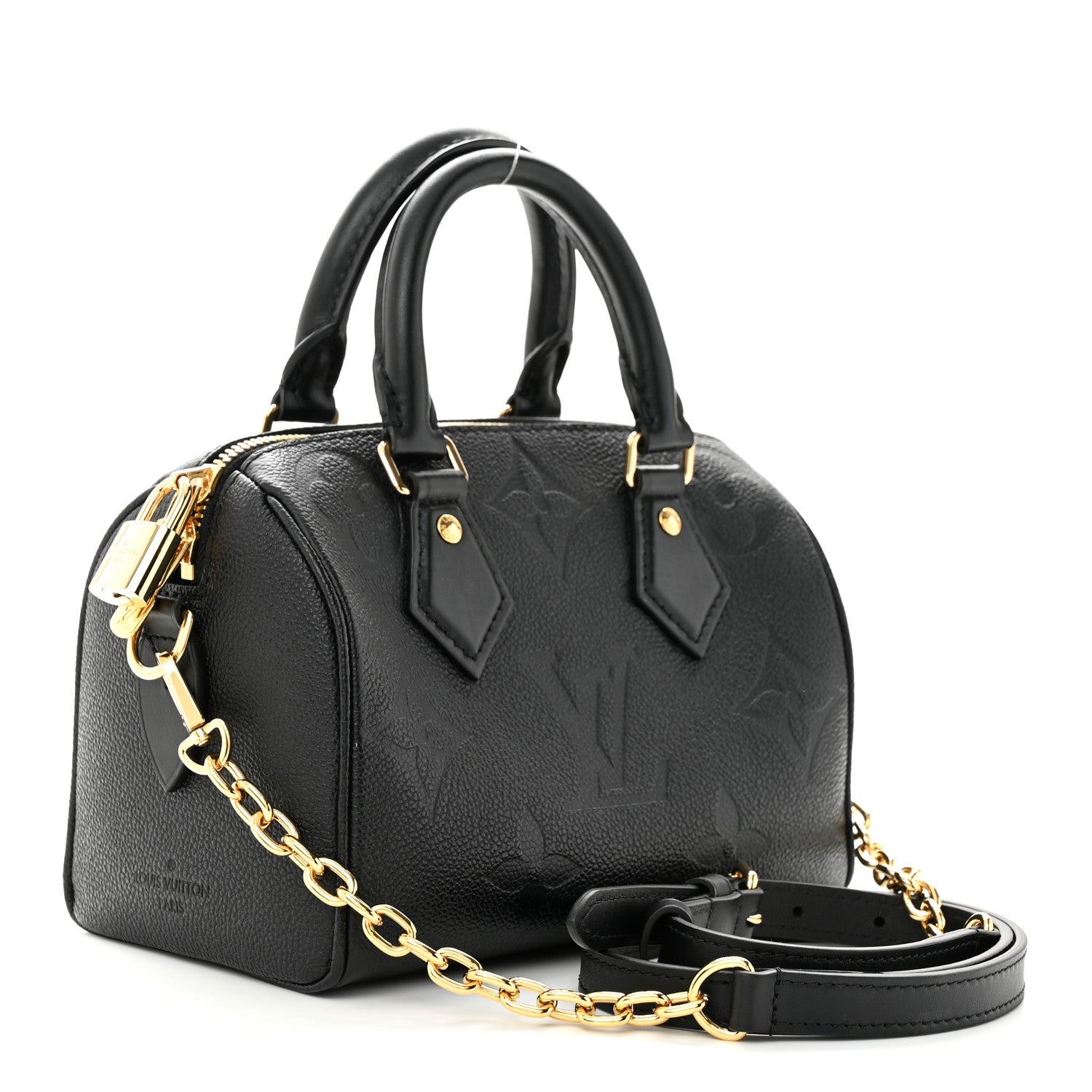 Louis Vuitton Empreinte Monogram Giant Speedy Bandouliere 20 Black 2 of 10