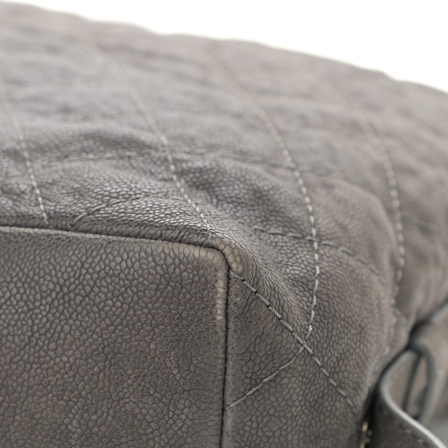 Iridescent Caviar Quilted Boy Handle Hobo Dark Grey