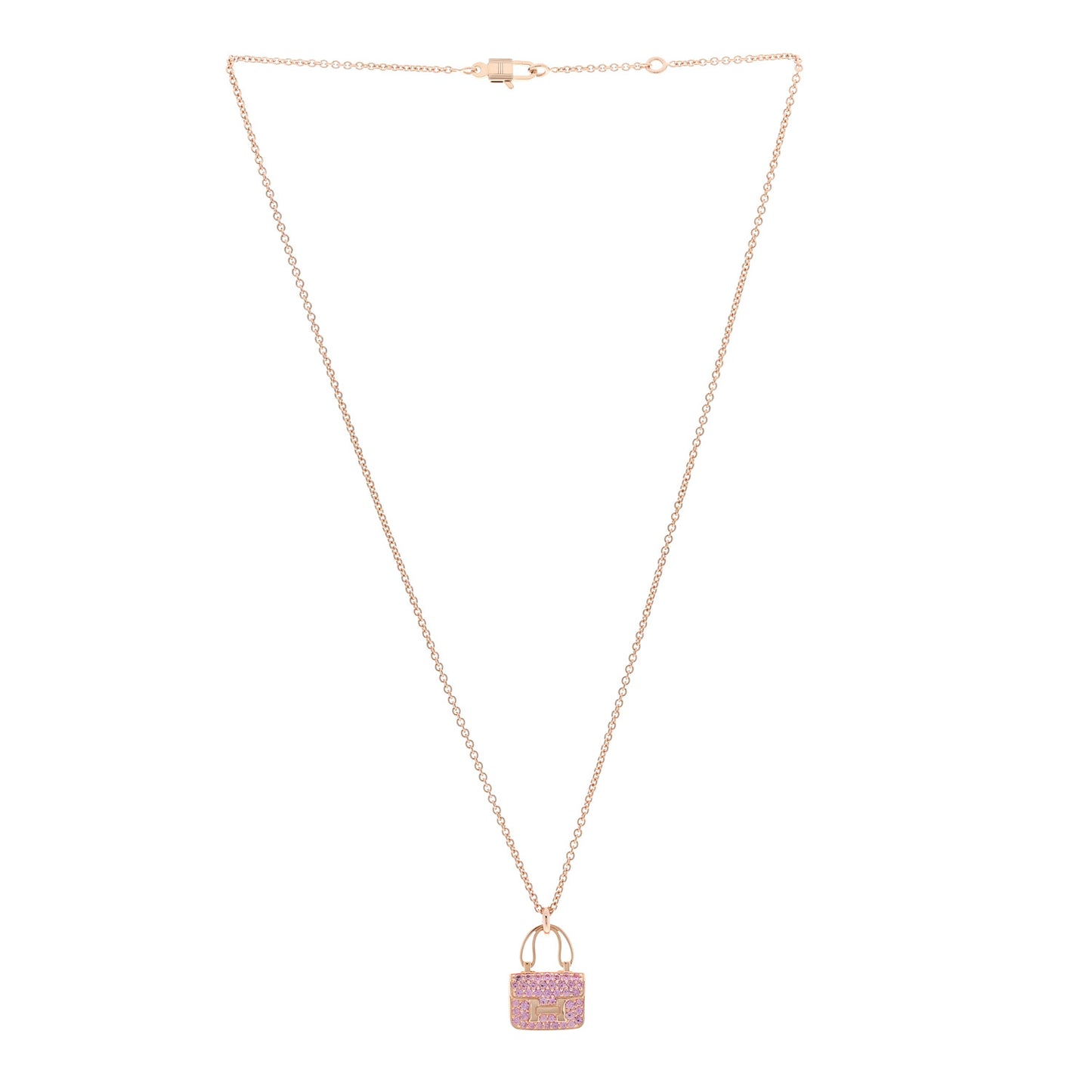18K Rose Gold Pink Sapphire Constance Amulettes Pendant Necklace