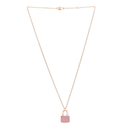 Hermes 18K Rose Gold Pink Sapphire Constance Amulettes Pendant Necklace 3 of 7