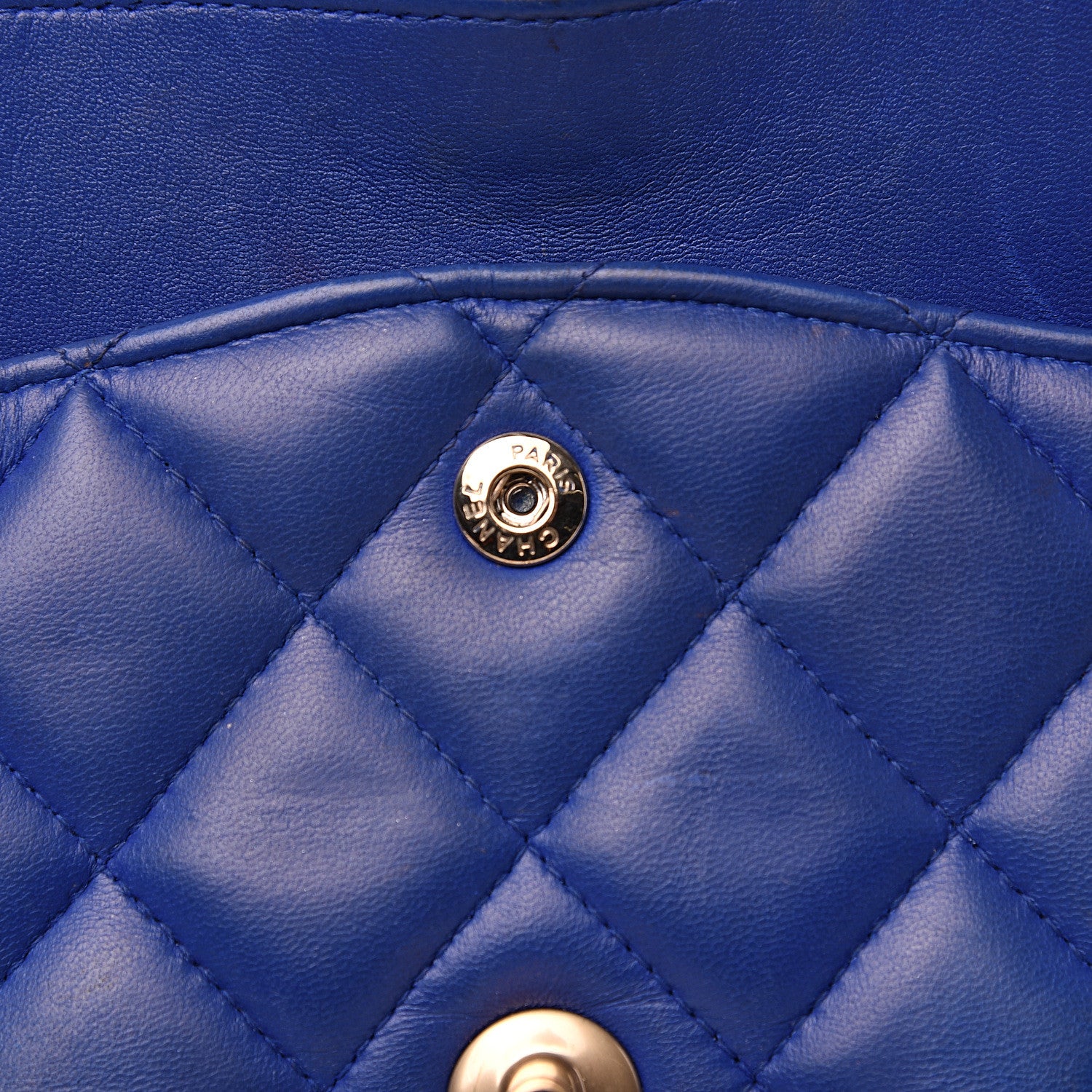 Chanel Lambskin Quilted Jumbo Double Flap Blue 12 of 20