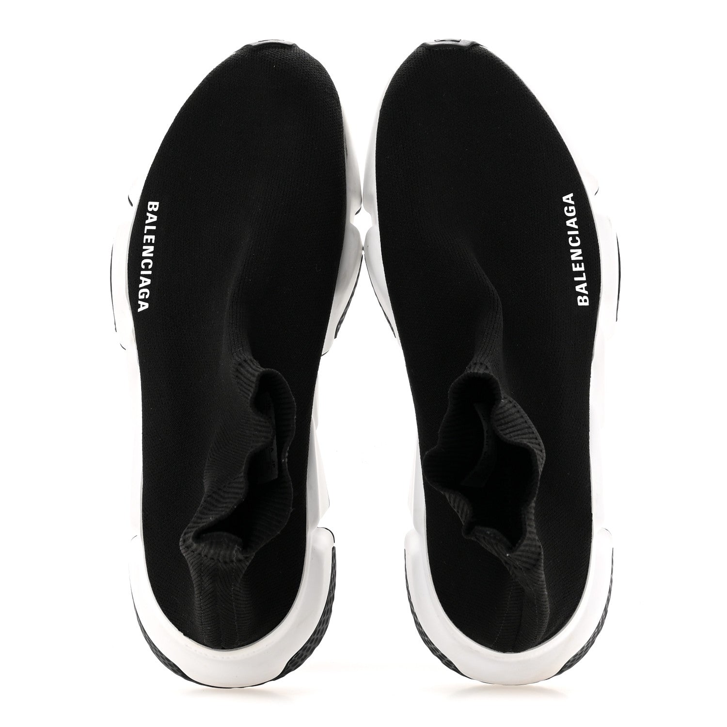 Balenciaga Neoprene Knit Womens Speed Sneakers 39 Black White 2 of 9
