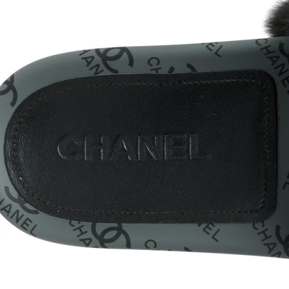 Chanel Orylag Rabbit Fur Mules 38 Black 7 of 9