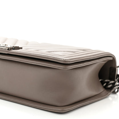Chanel Lambskin Chevron Medium Boy Flap Taupe 10 of 11