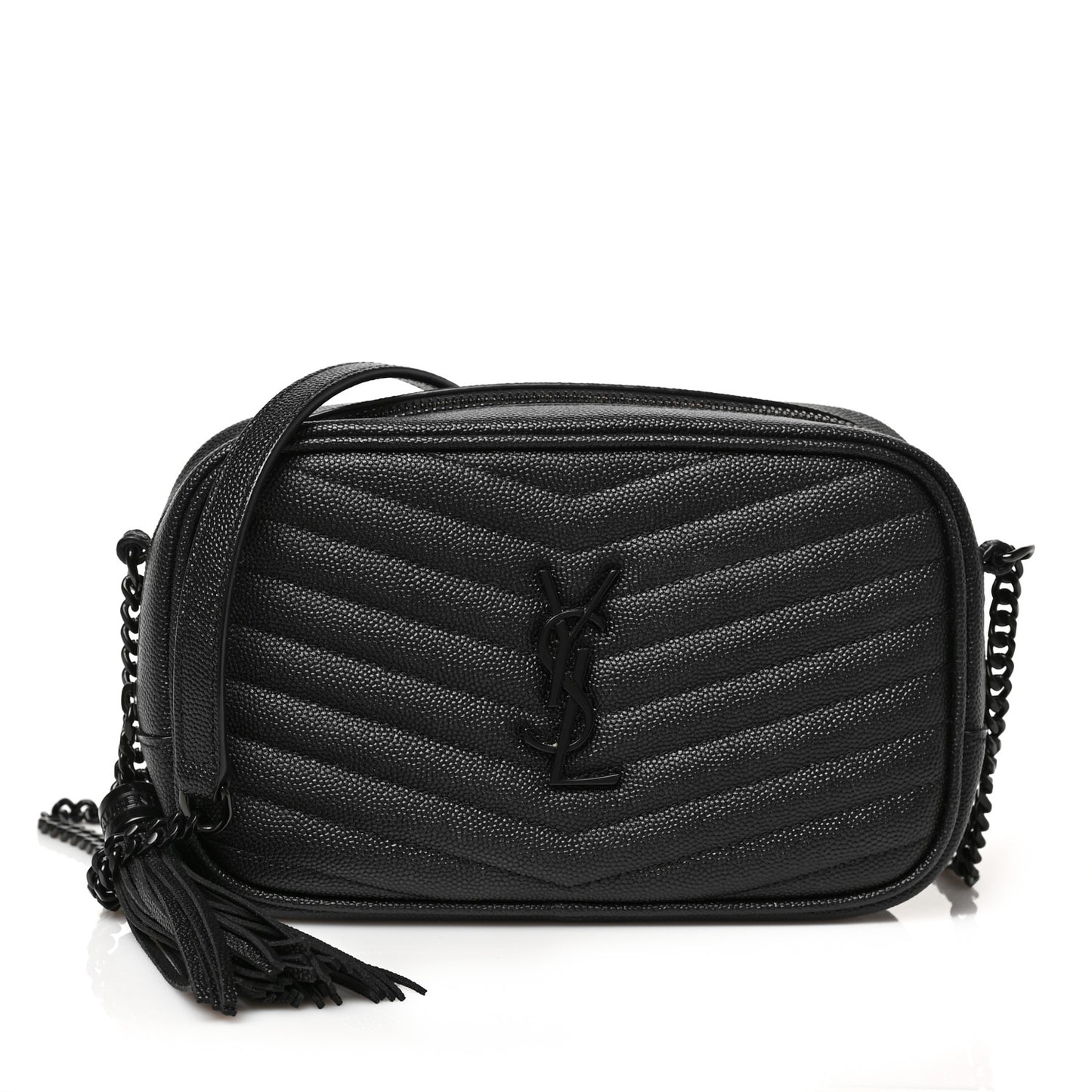 Grain De Poudre Matelasse Monochrome Monogram Mini Lou Camera Bag Black