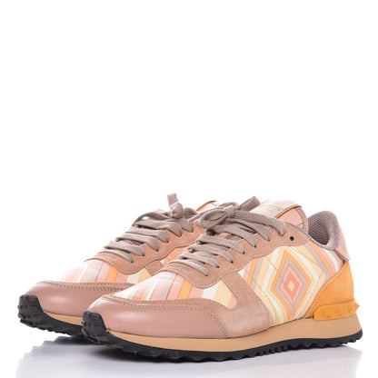 Valentino Garavani Suede Calfskin Native Couture 1975 Womens Rockrunner Sneakers 38.5 Multicolor 3 of 11