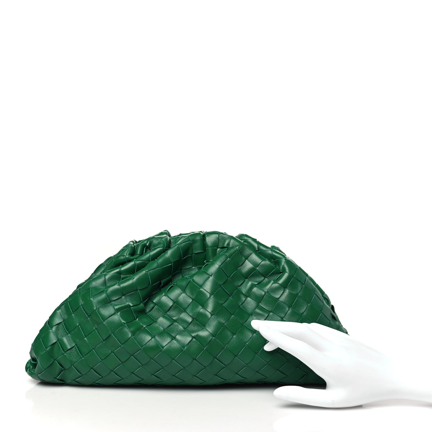 Nappa Maxi Intrecciato The Pouch Oversized Clutch Racing Green