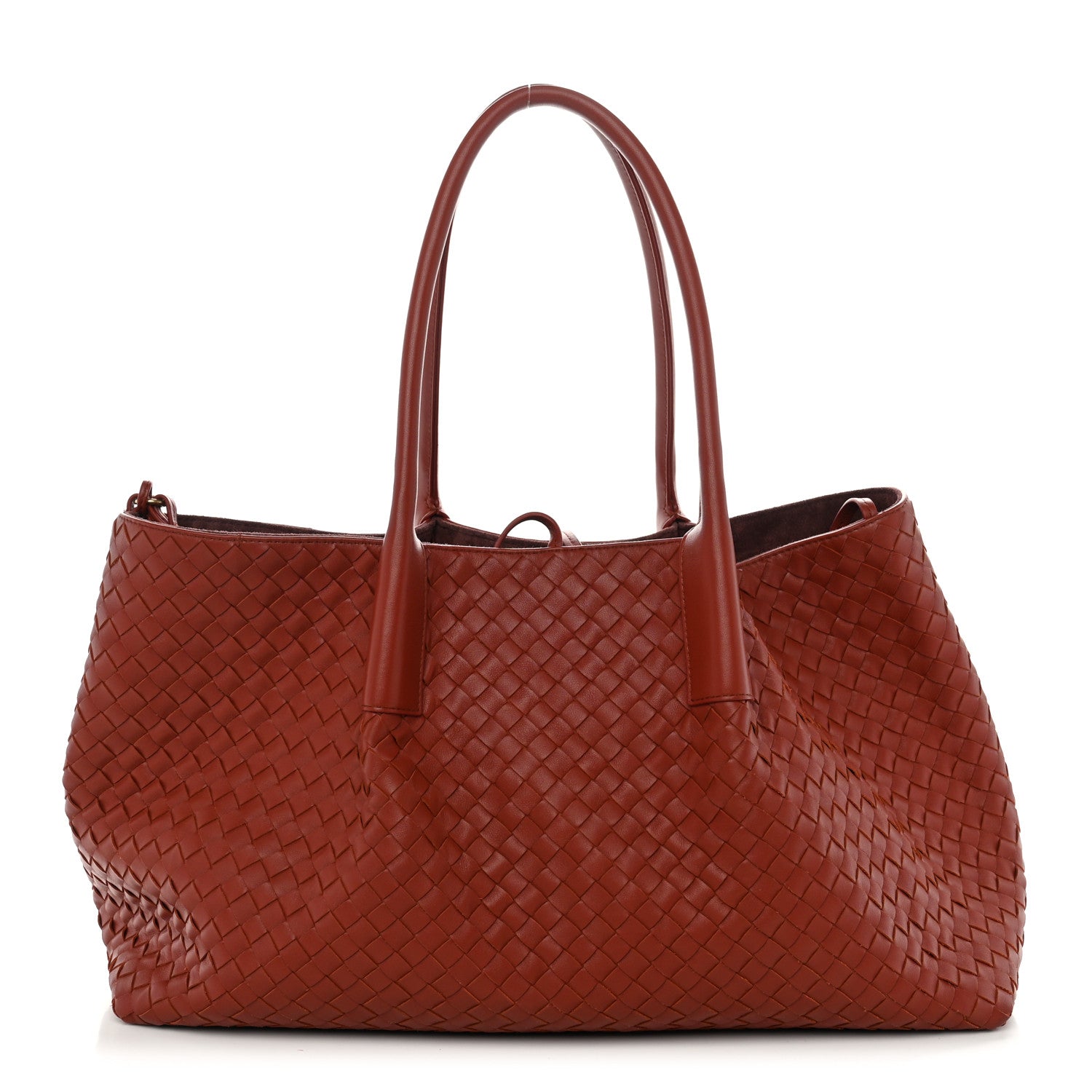Bottega Veneta Calfskin Intrecciato Large Pinacoteca Reversible Tote Rust Deep Mahogany 1 of 10