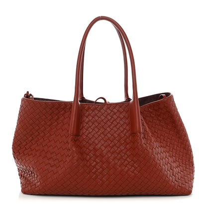 Bottega Veneta Calfskin Intrecciato Large Pinacoteca Reversible Tote Rust Deep Mahogany 1 of 10