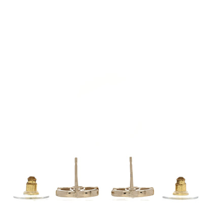 Chanel Crystal CC Large Stud Earrings Gold 3 of 5