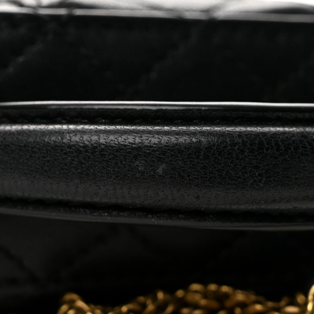Lambskin Quilted Micro Gaby Vanity Case Black