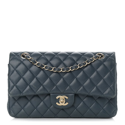Chanel Lambskin Quilted Medium Double Flap Dark Blue 1 of 16