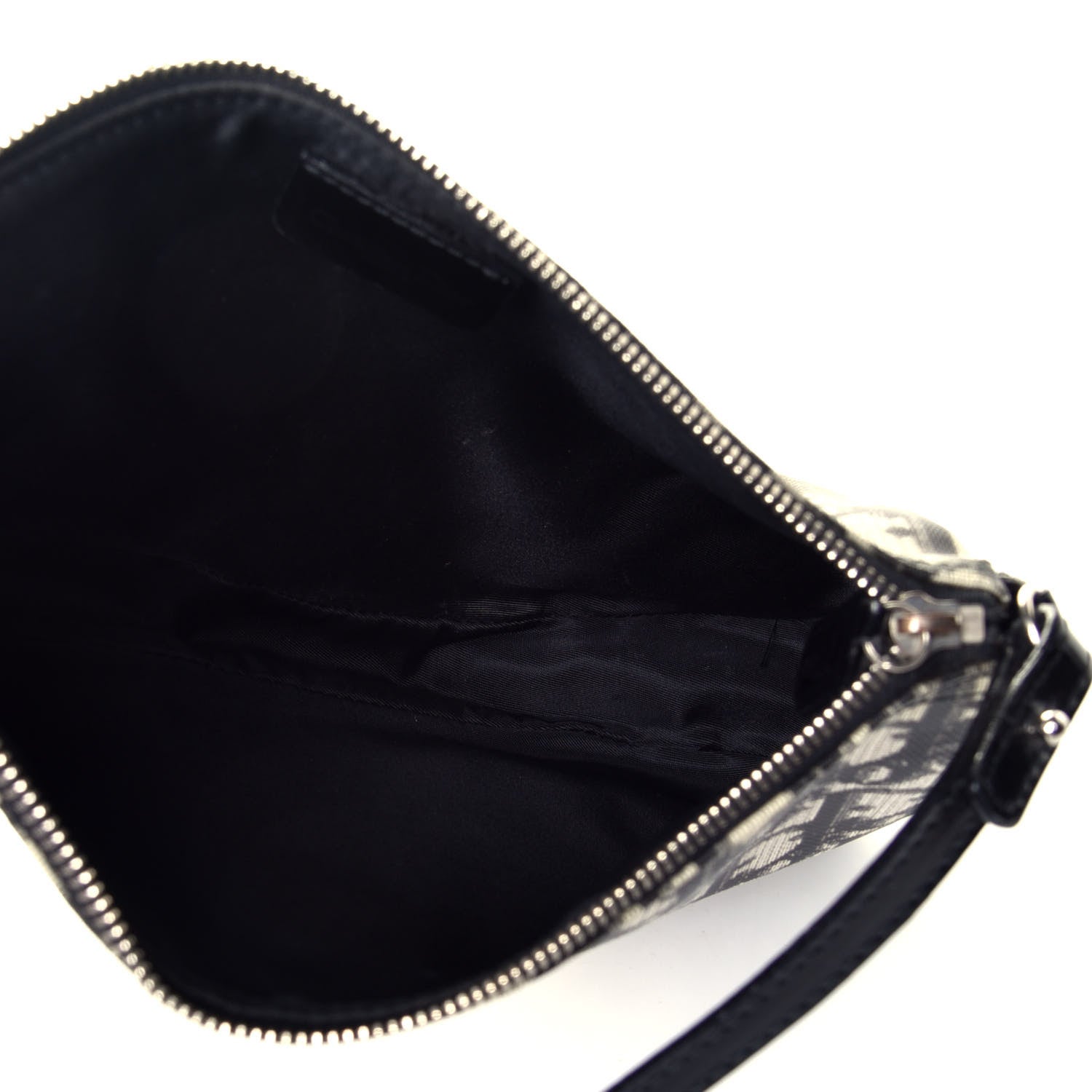 Christian Dior Monogram Patent Mini Saddle Pochette Black White 5 of 10