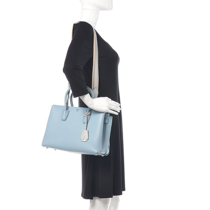 MCM Grained Calfskin Medium Milla Tote Sky Blue 2 of 12
