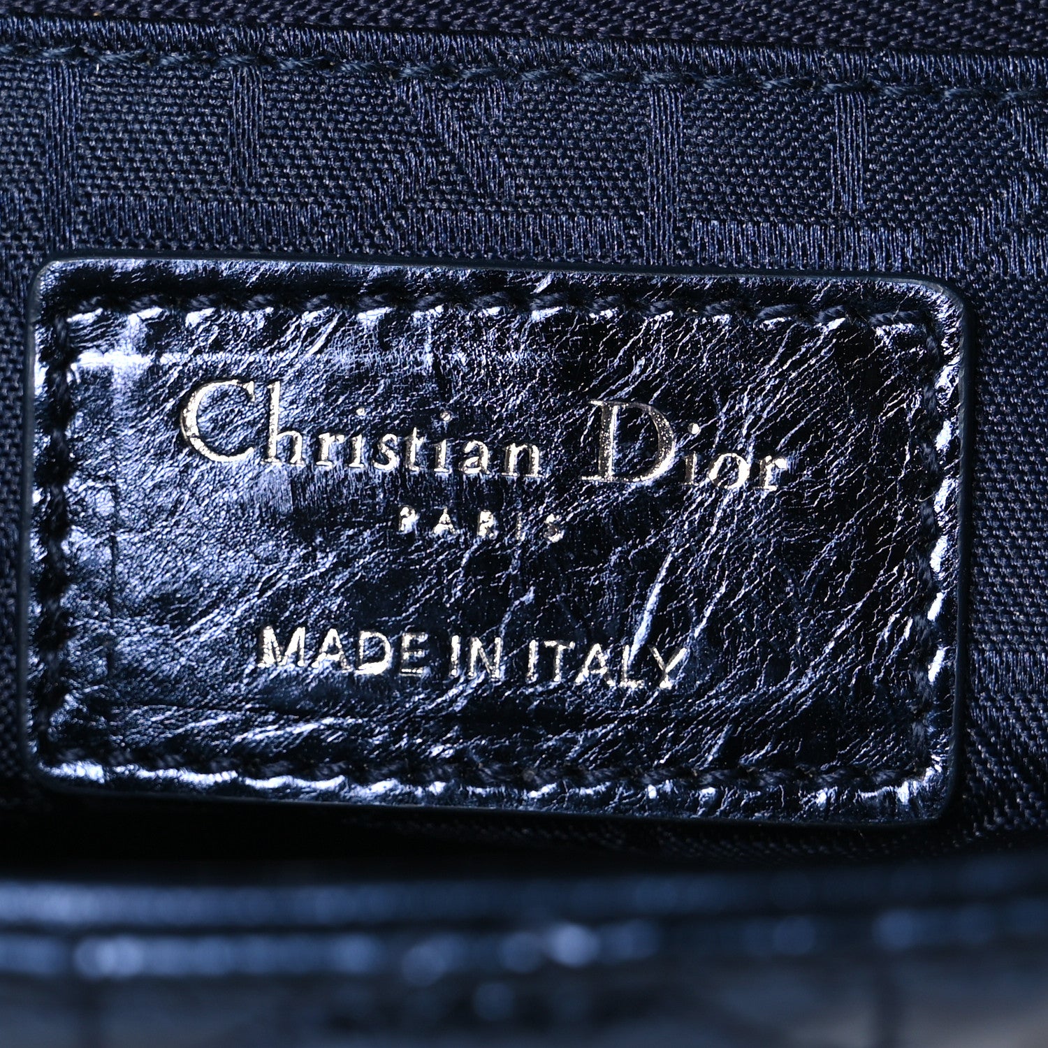 Christian Dior Metallic Crinkled Lambskin Cannage Mini Lady Dior Blue 6 of 12