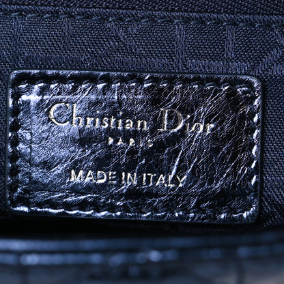 Christian Dior Metallic Crinkled Lambskin Cannage Mini Lady Dior Blue 6 of 12